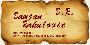 Damjan Rakulović vizit kartica
